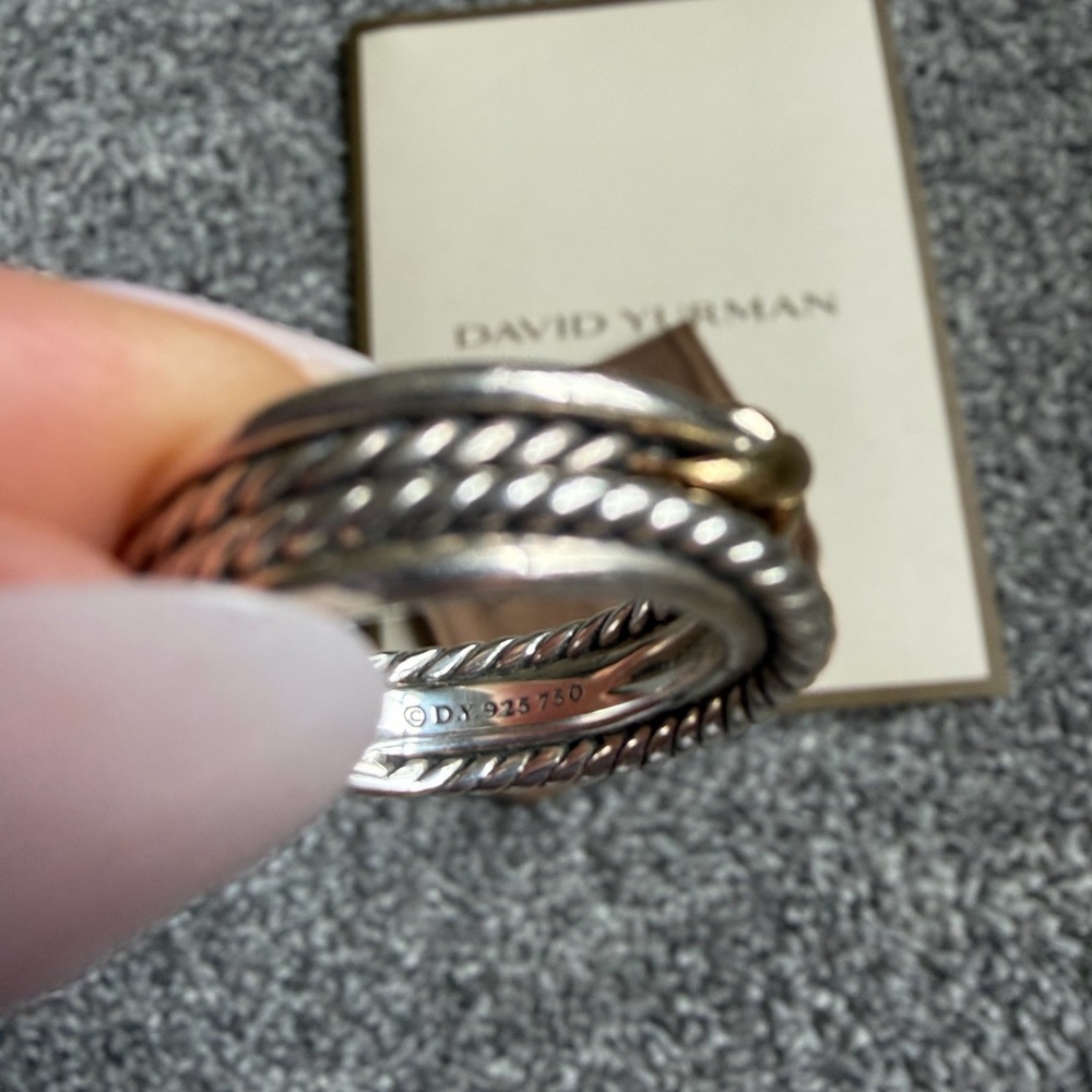 David Yurman X Crossover Band Ring in Sterling Silver 6mm Size 8 - Picture 5 of 8